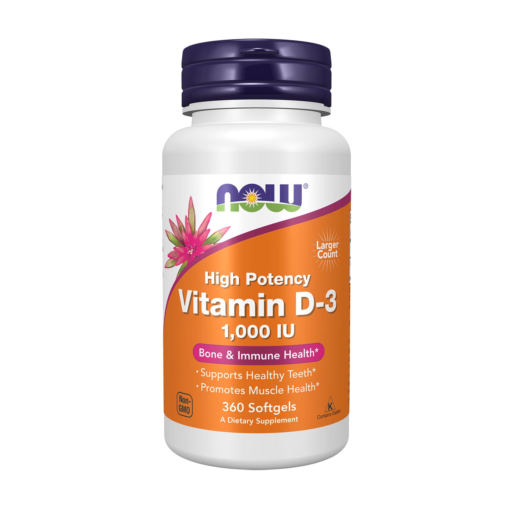 Вітамін Д3 NOW Foods Vitamin D-3 1000 MO, 360 капсул
